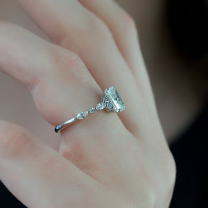 The Kristen Set With A 1 Carat Radiant 14K White Gold Lab Diamond