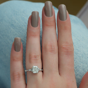 The Kristen Set With A 1 Carat Radiant 14K White Gold Lab Diamond
