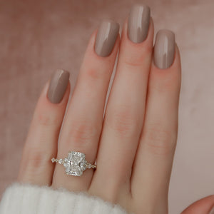 The Kristen Set With A 1 Carat Radiant 18K Yellow Gold Lab Diamond
