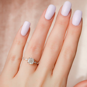 The Lindsey Set  With A 4 Carat Cushion 14K Rose Gold Moissanite