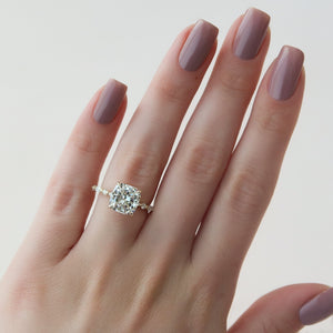 The Lindsey Set With A 1.5 Carat Cushion 18K Yellow Gold Lab Diamond