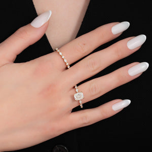 The Lindsey Set  With A 1.5 Carat Cushion 18K Yellow Gold Moissanite