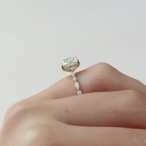 The Lindsey Set With A 1.5 Carat Cushion 18K Yellow Gold Lab Diamond