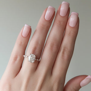The Lindsey Set With A 2.5 Carat E. Cushion 14K Rose Gold Lab Diamond