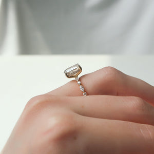 The Lindsey Set With A 2.5 Carat E. Cushion 18K Yellow Gold Lab Diamond