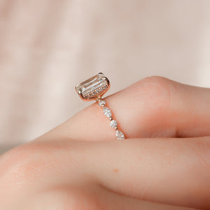The Lindsey Set With A 2 Carat Emerald 18K Rose Gold Lab Diamond