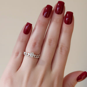 The Lindsey Set With A 2 Carat Emerald 18K Rose Gold Lab Diamond