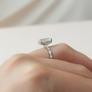 The Lindsey Set With A 1.5 Carat Emerald 14K White Gold Lab Diamond