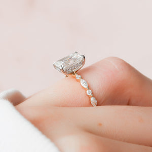 The Lindsey Set  With A 3 Carat Emerald 18K Yellow Gold Moissanite