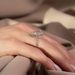 The Lindsey Set  With A 2 Carat Marquise 18K White Gold Moissanite