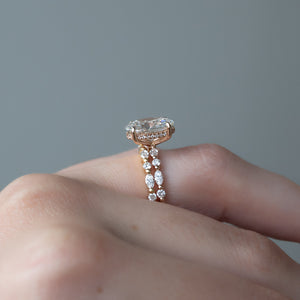 The Lindsey Set  With A 1.5 Carat Oval 14K Rose Gold Moissanite