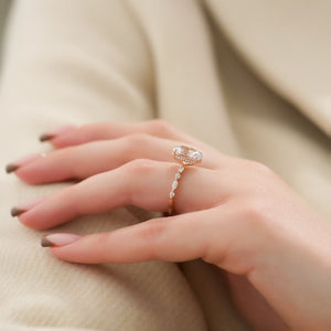 The Lindsey Set  With A 1.5 Carat Oval 14K Rose Gold Moissanite