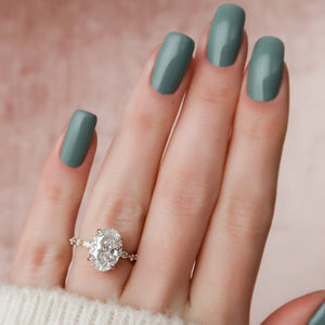 The Lindsey Set With A 1 Carat Oval 14K Rose Gold Lab Diamond