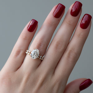 The Lindsey Set  With A 1.5 Carat Oval 14K Rose Gold Moissanite