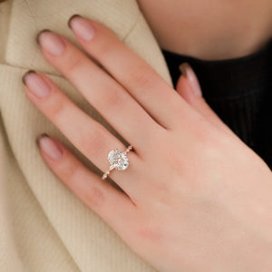 The Lindsey Set  With A 1.5 Carat Oval 14K Rose Gold Moissanite