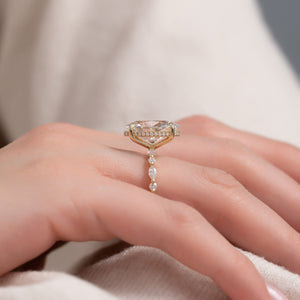 The Lindsey Set With A 1 Carat Oval 14K Yellow Gold Lab Diamond