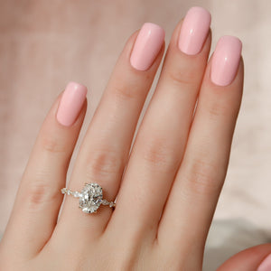 The Lindsey Set With A 1.5 Carat Oval 18K Yellow Gold Lab Diamond