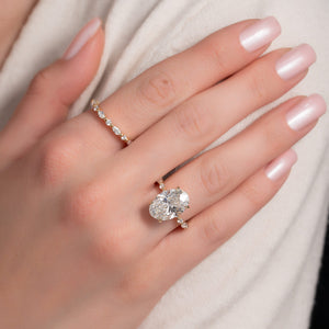 The Lindsey Set With A 1.5 Carat Oval 14K Yellow Gold Lab Diamond
