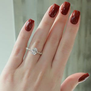 The Lindsey Set  With A 3 Carat Oval 18K Yellow Gold Moissanite
