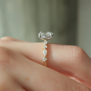 The Lindsey Set With A 1.5 Carat Oval 18K Yellow Gold Lab Diamond