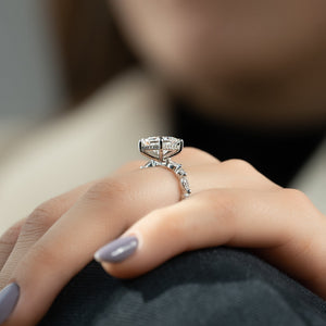 The Lindsey Set  With A 3 Carat Princess 14K White Gold Moissanite