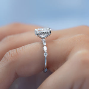 The Lindsey Set With A 1 Carat Princess 18K White Gold Lab Diamond