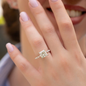 The Lindsey Set With A 1 Carat Princess 14K White Gold Lab Diamond