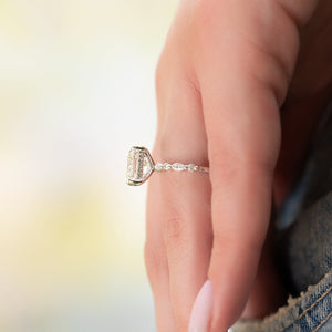 The Lindsey Set With A 1 Carat Princess 18K White Gold Lab Diamond