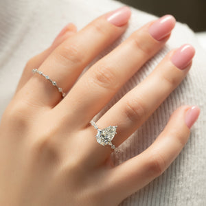 The Lindsey Set  With A 2 Carat Pear 18K White Gold Moissanite