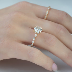 The Lindsey Set With A 1 Carat Round 18K Rose Gold Lab Diamond