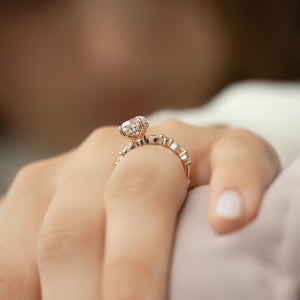 The Lindsey Set With A 1 Carat Round 18K Rose Gold Lab Diamond