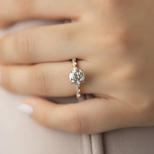 The Lindsey Set With A 1 Carat Round 18K Rose Gold Lab Diamond