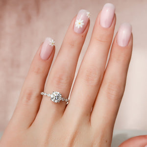 The Lindsey Set With A 1.5 Carat Round 18K Yellow Gold Lab Diamond