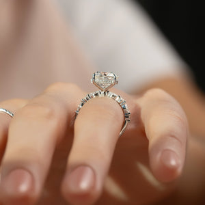 The Lindsey Set  With A 3 Carat Round 14K White Gold Moissanite