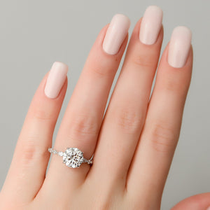 The Lindsey Set With A 1 Carat Round 18K Yellow Gold Lab Diamond