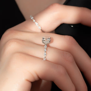 The Lindsey Set With A 1 Carat Round 14K White Gold Lab Diamond