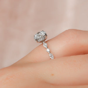 The Lindsey Set With A 1 Carat Round 14K White Gold Lab Diamond