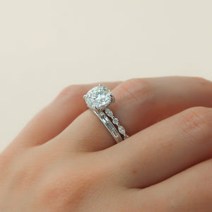 The Lindsey Set With A 1 Carat Round 14K White Gold Lab Diamond