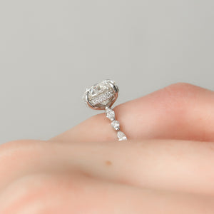 The Lindsey Set With A 1 Carat Round 18K Yellow Gold Lab Diamond