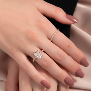 The Lindsey Set  With A 1.5 Carat Radiant 14K Rose Gold Moissanite