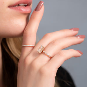 The Lindsey Set  With A 1.5 Carat Radiant 14K Rose Gold Moissanite