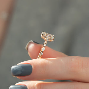 The Lindsey Set  With A 1.5 Carat Radiant 14K Rose Gold Moissanite