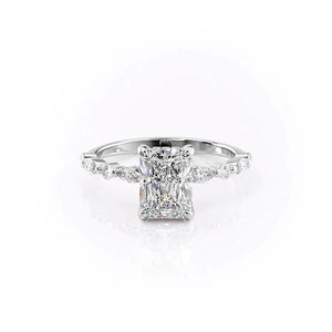 The Lindsey Set With A 1 Carat Radiant 14K White Gold Lab Diamond