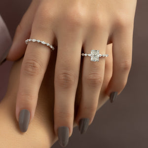 The Lindsey Set With A 1 Carat Radiant 18K White Gold Lab Diamond