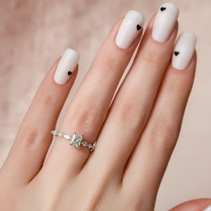 The Lindsey Set With A 1 Carat Radiant 14K White Gold Lab Diamond