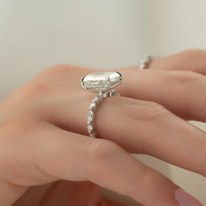 The Lindsey Set With A 1 Carat Radiant 14K White Gold Lab Diamond