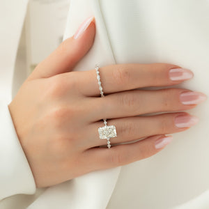 The Lindsey Set With A 1 Carat Radiant 18K White Gold Lab Diamond