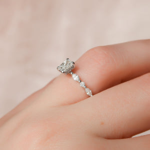 The Lindsey Set With A 1 Carat Radiant 14K White Gold Lab Diamond