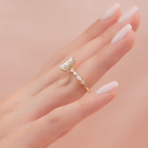 The Lindsey Set  With A 5 Carat Radiant 18K Yellow Gold Moissanite