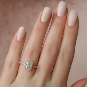 The Lindsey Set With A 1 Carat Radiant 18K Yellow Gold Lab Diamond